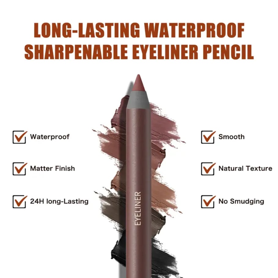 24HR Waterproof Eyeliner Pencil with Built-in Sharpener
