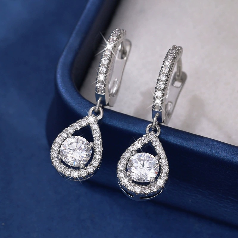Elegant Teardrop Dangle Hoop Earrings