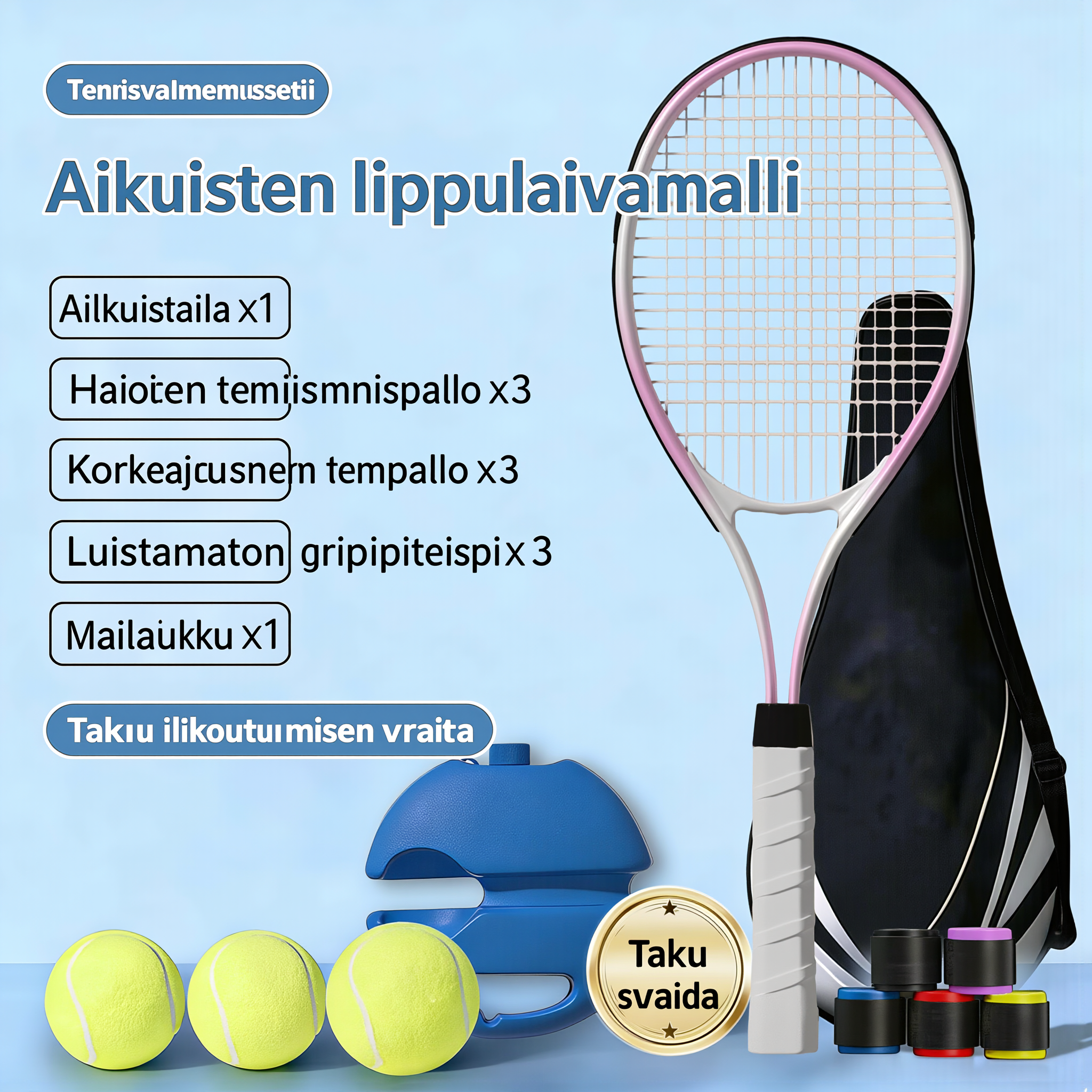 SwingBack Pro Solo Tennis Trainer — Rebound Ball Set with 3 Balls & Weighted Base