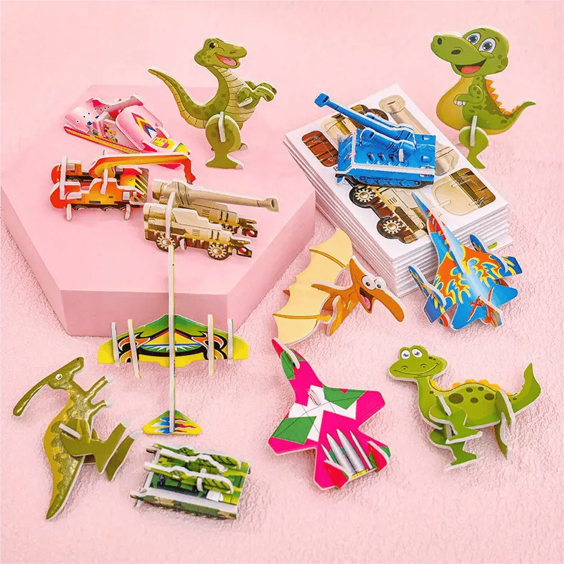 🦖🧩 Ręcznie wykonana logiczna układanka 3D do samodzielnego montażu (25 elementów)  🧠