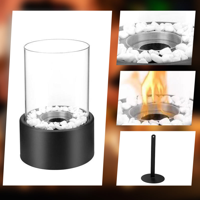 🔥 50 % ALENNUS! 🏠 Lasi- ja metallipöytätakka – Kannettava, savuton sisä- ja ulkokäyttöön, etanolipolttimella & kodikas sisustuselementti kotiisi ✨