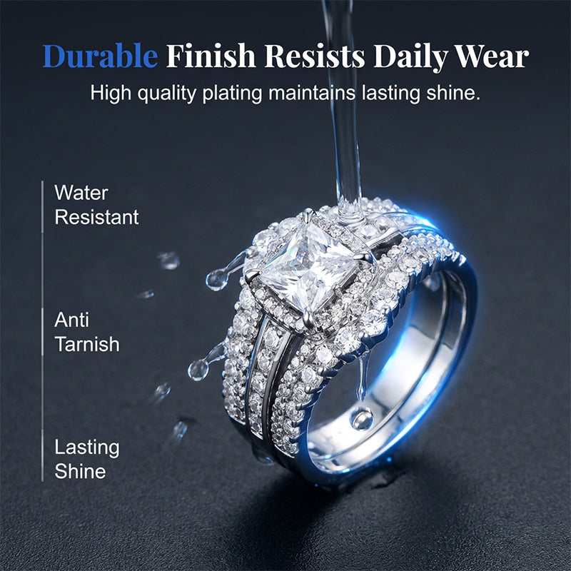 💍 RAJOITETUN AJAN -50 %! 💥 Naisten Princess-hiottu Cubic Zirconia -monikerrosrengas – Pave-istutus, kimalteleva design ✨