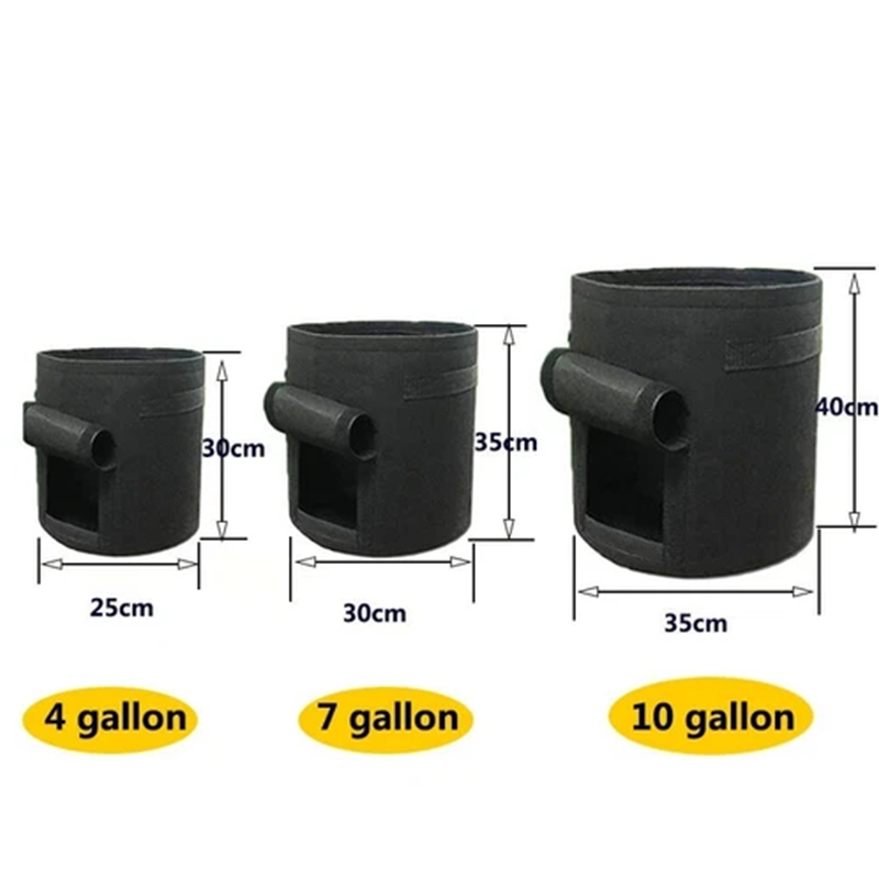 Kankainen perunanviljelypussi sadonkorjuuikkunalla