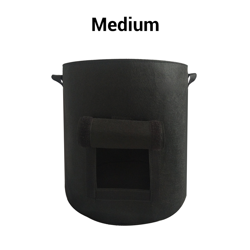 Kankainen perunanviljelypussi sadonkorjuuikkunalla