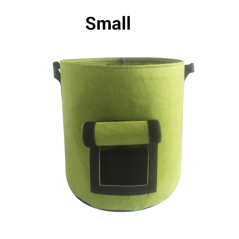 Kankainen perunanviljelypussi sadonkorjuuikkunalla