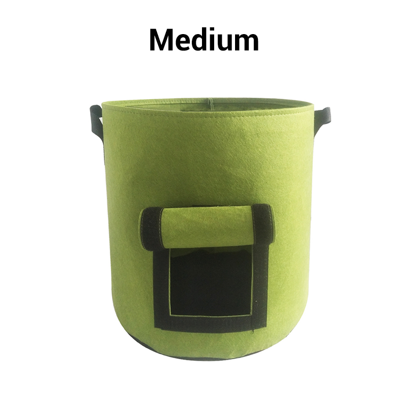 Kankainen perunanviljelypussi sadonkorjuuikkunalla