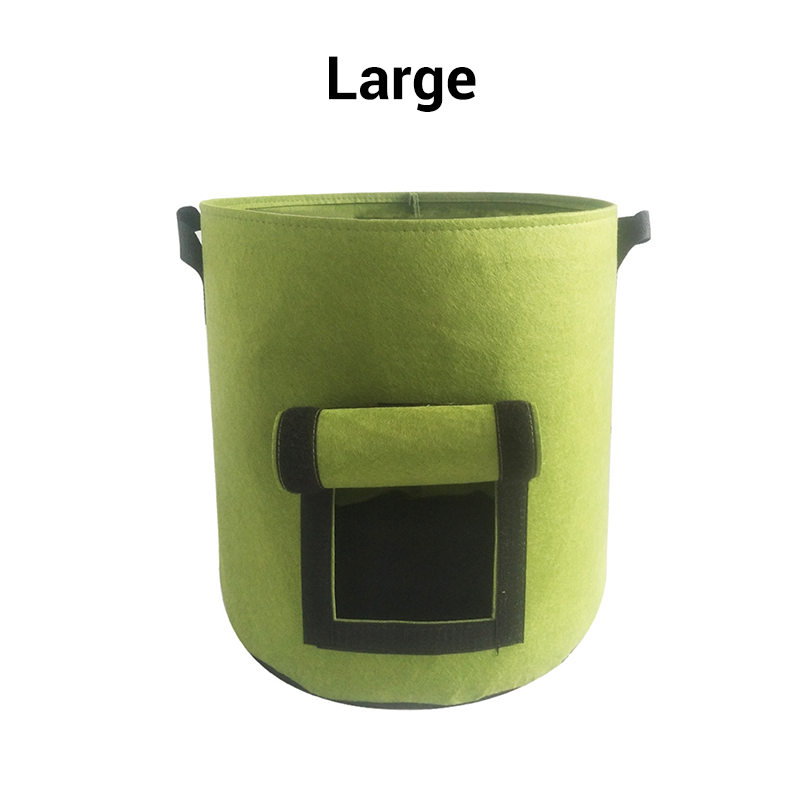 Kankainen perunanviljelypussi sadonkorjuuikkunalla