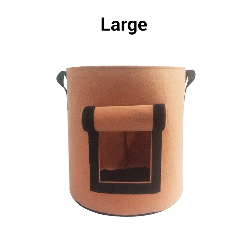 Kankainen perunanviljelypussi sadonkorjuuikkunalla