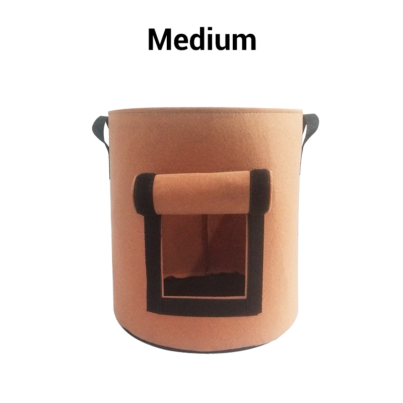 Kankainen perunanviljelypussi sadonkorjuuikkunalla