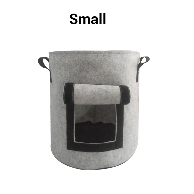 Kankainen perunanviljelypussi sadonkorjuuikkunalla