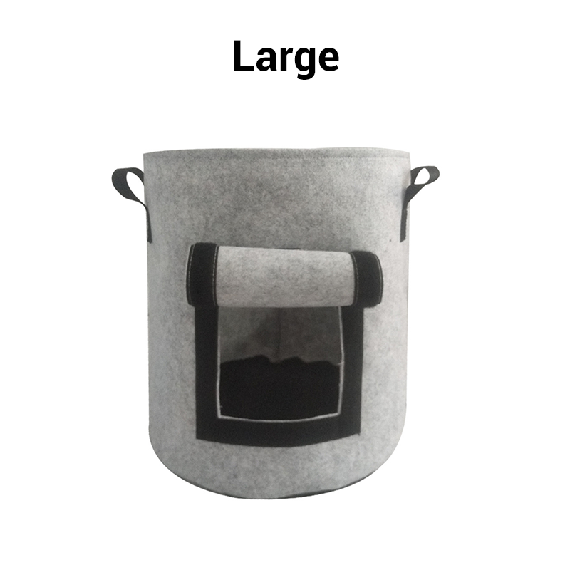 Kankainen perunanviljelypussi sadonkorjuuikkunalla