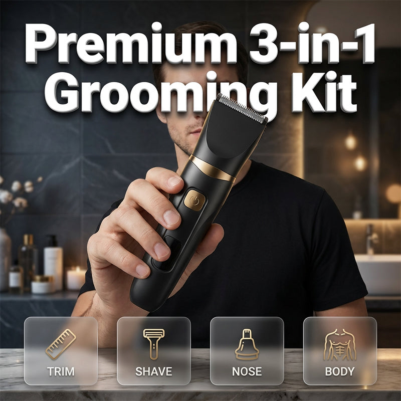 💐50% OFF ! 3-in-1 Electric Grooming Kit – 3 interchangeable heads for full body 🪒✨【Limited Offer】