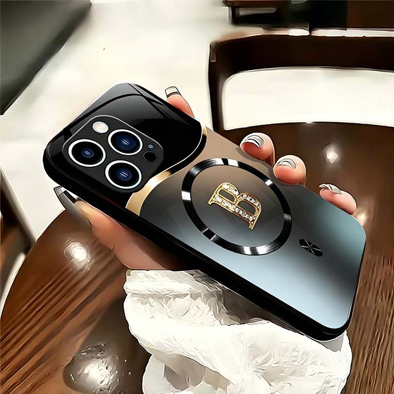 📢📢30% OFF !! ⏰🧲 Stylish Magnetic Shockproof Phone Case with Glossy Finish – Strong Magnetic Lock, Elegant Accents, Drop Protection ✨