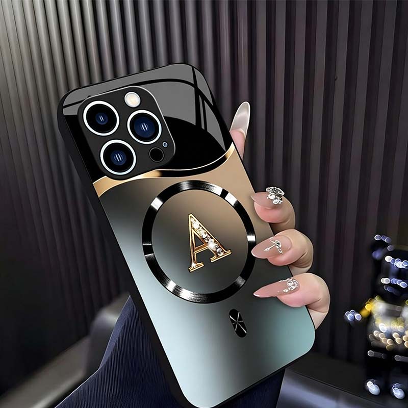 📢📢30% OFF !! ⏰🧲 Stylish Magnetic Shockproof Phone Case with Glossy Finish – Strong Magnetic Lock, Elegant Accents, Drop Protection ✨