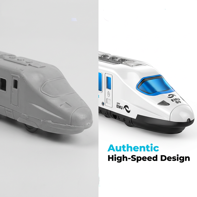 🚄 NYT -50 %! 🎵 Sähköinen luotijunalelu – Valot, esteiden väistö & musiikki – Vuorovaikutteiset valot ja äänet – Älykäs esteiden navigointi ✨