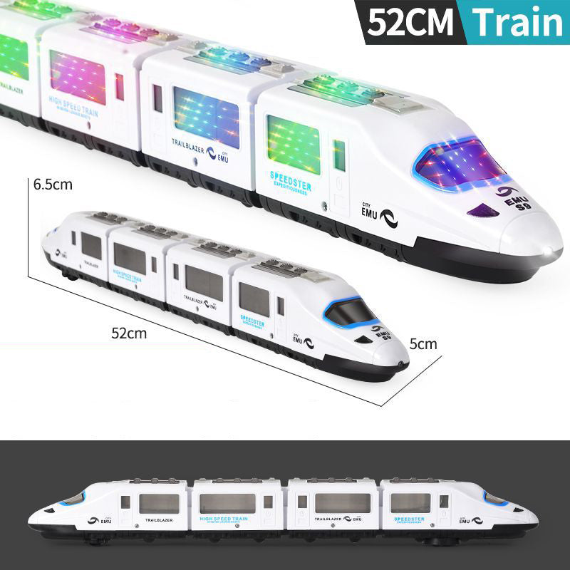 🚄 NYT -50 %! 🎵 Sähköinen luotijunalelu – Valot, esteiden väistö & musiikki – Vuorovaikutteiset valot ja äänet – Älykäs esteiden navigointi ✨