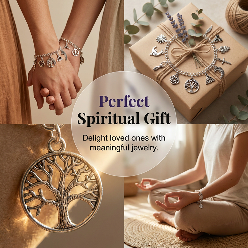 📿 RAJOITETUN AJAN -50 %! ✨ Vintage Pagan -sharmirannekoru – henkiset symbolit, antiikkihopea, boheemi tyyli 🌙