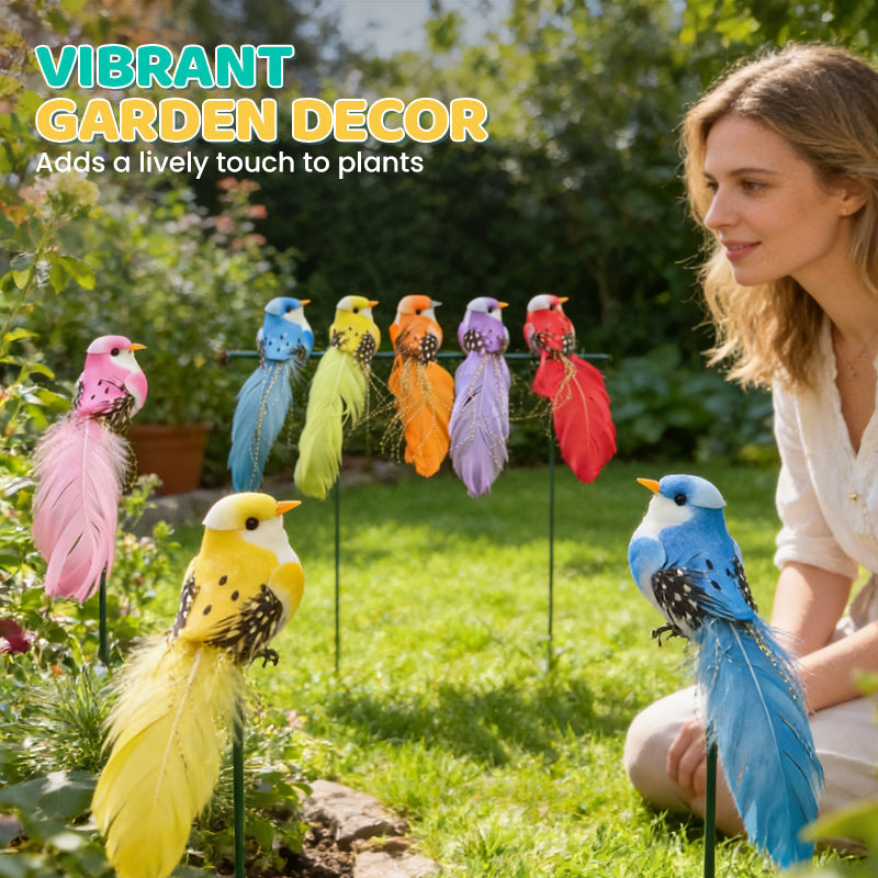 🐦 Keinotekoiset höyhenlinnut klipsillä (12 kpl per pakkaus)