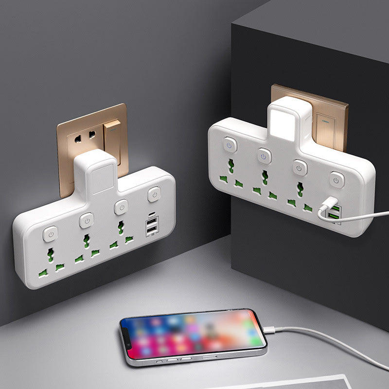 🎉 RAJOITETUN AJAN -50 %! 🔌 Pistorasialaajennus Type-C-latauspistokkeella – 2 USB-porttia, yövaloominaisuus & maailmanlaajuinen pistokeyhteensopivuus ✨