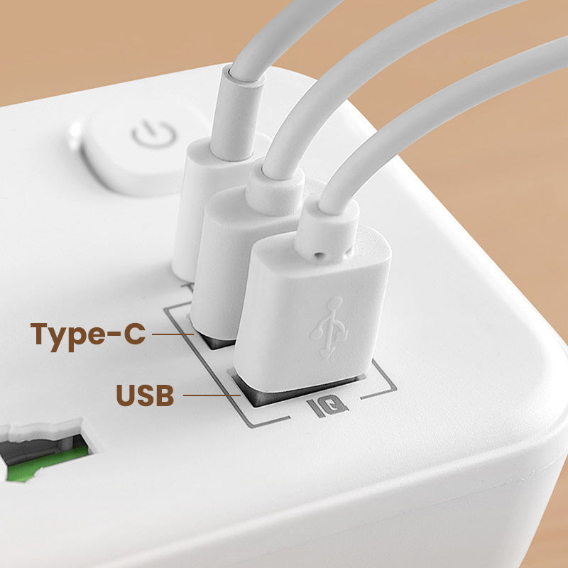 🎉 RAJOITETUN AJAN -50 %! 🔌 Pistorasialaajennus Type-C-latauspistokkeella – 2 USB-porttia, yövaloominaisuus & maailmanlaajuinen pistokeyhteensopivuus ✨