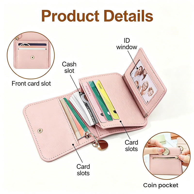 💖Osta 1, Saat 1 Ilmaiseksi!! ✨Vain 8,99 £!!💕 RFID Lompakko Naisille – Tyylikäs Korttikotelo Avainrenkaalla & Kolikkokukkaro