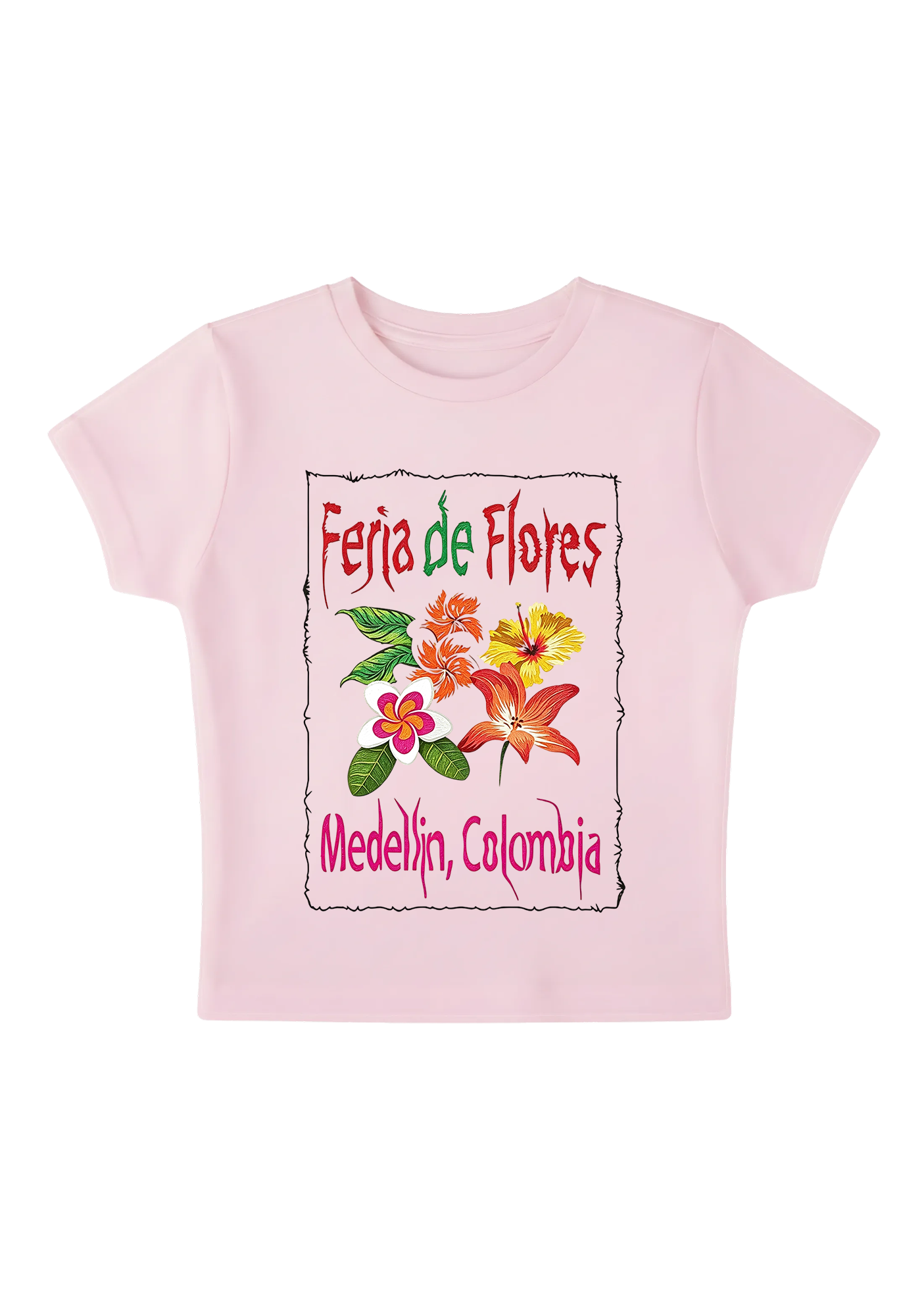 Colombia Floral Fair Graphic Y2K Baby Tee