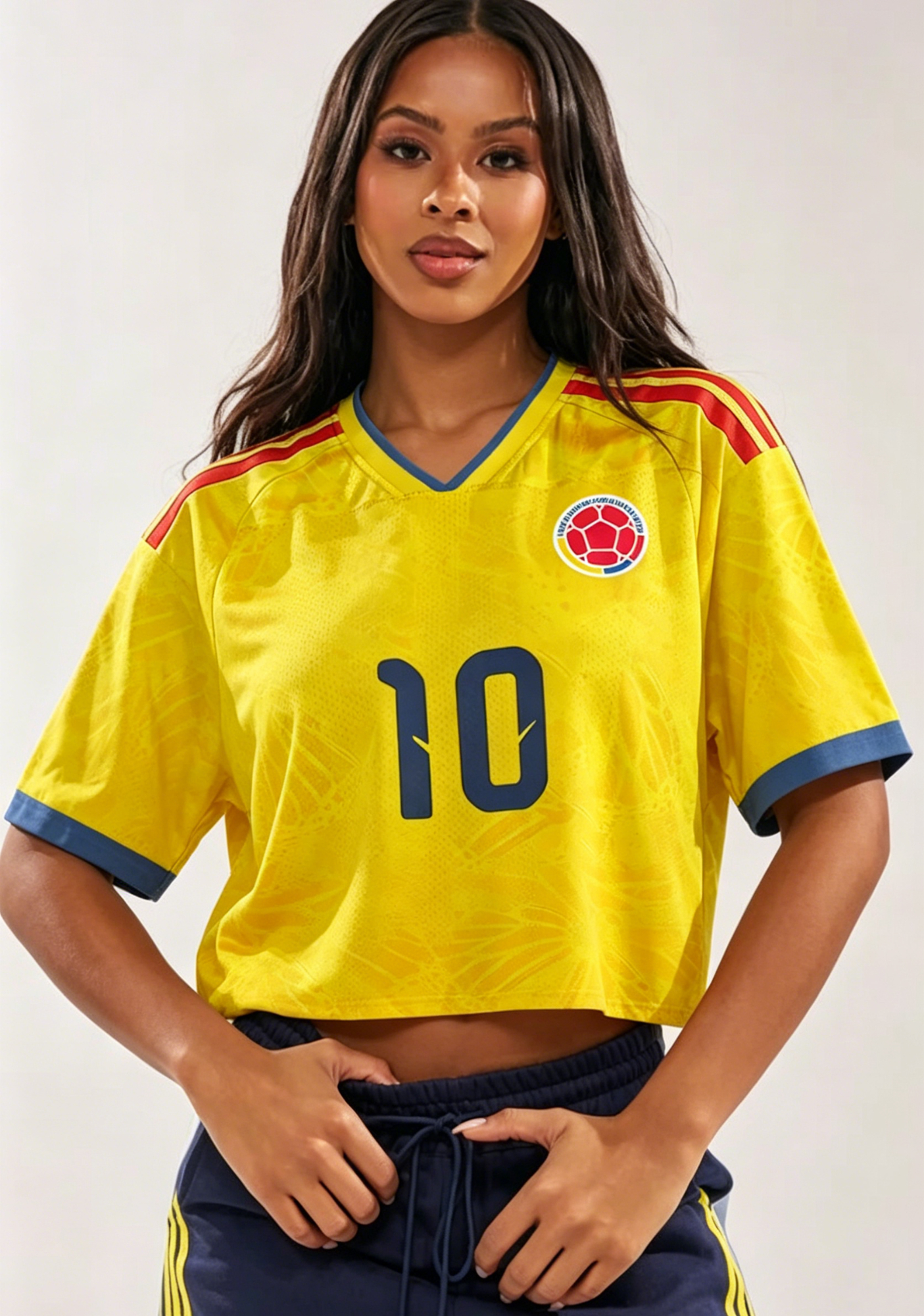Colombia #10 Cropped Mesh Jersey Shirt