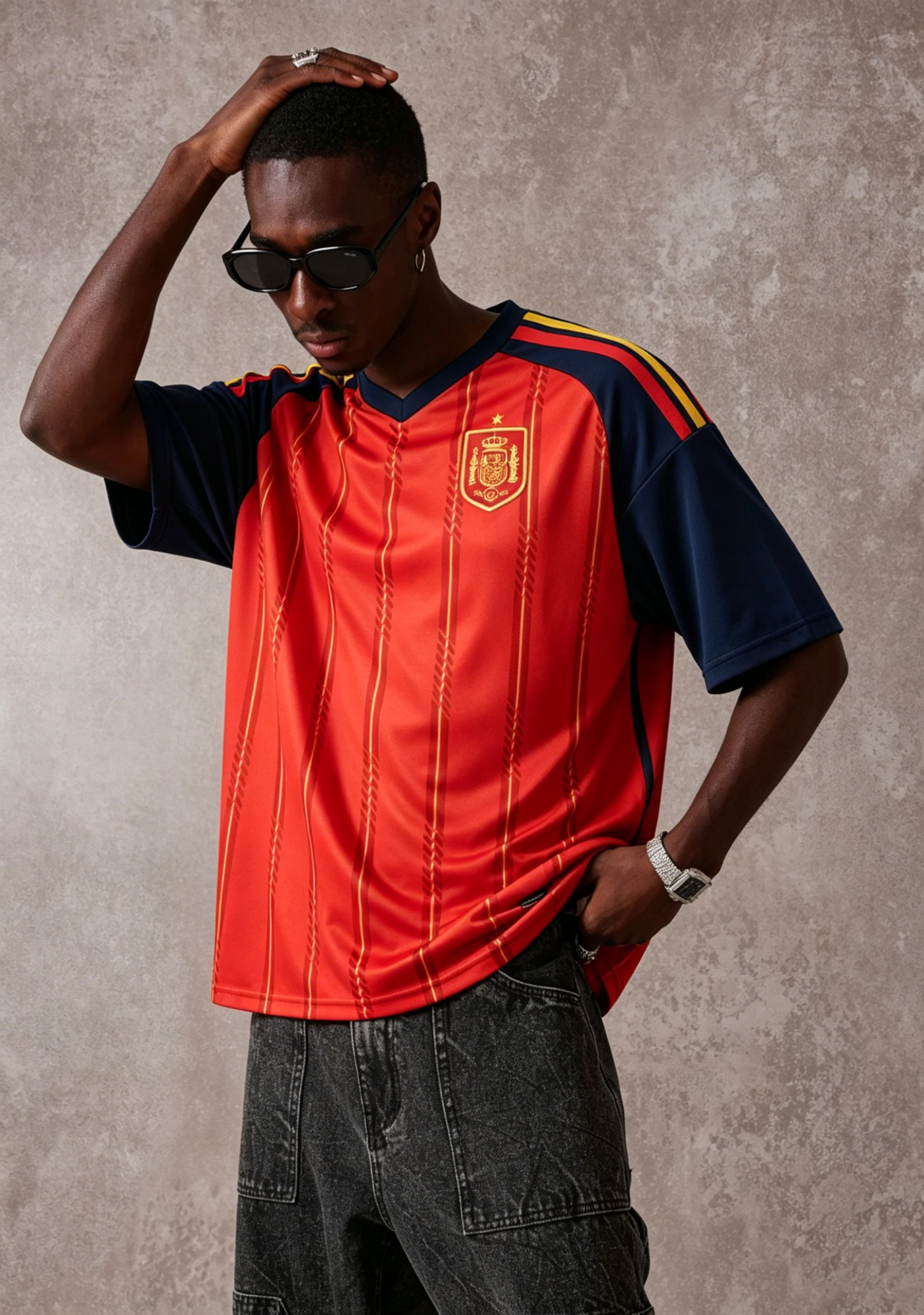 Red Spain World Cup 2026 Home Cropped Replica Jersey