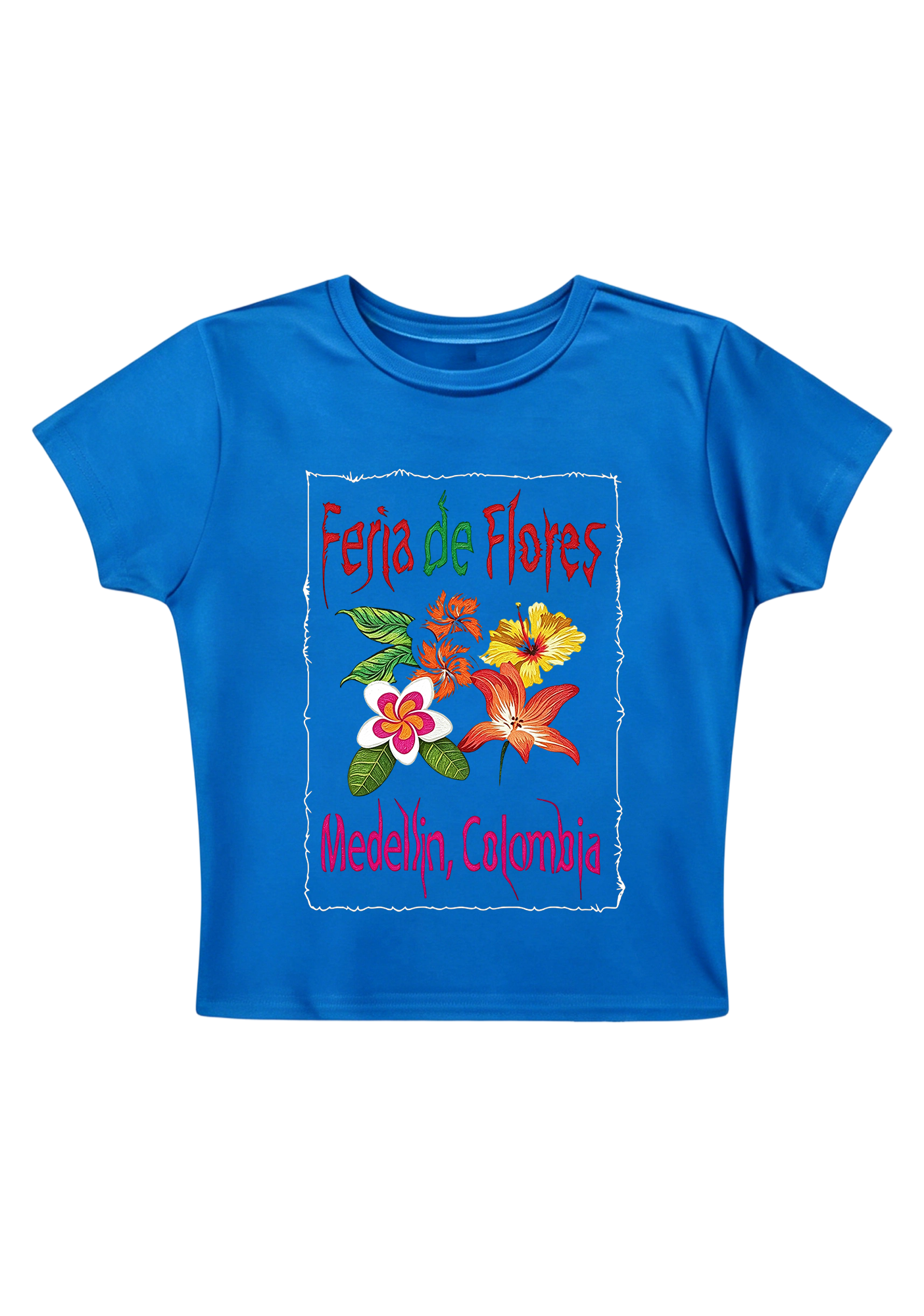 Colombia Floral Fair Graphic Y2K Baby Tee