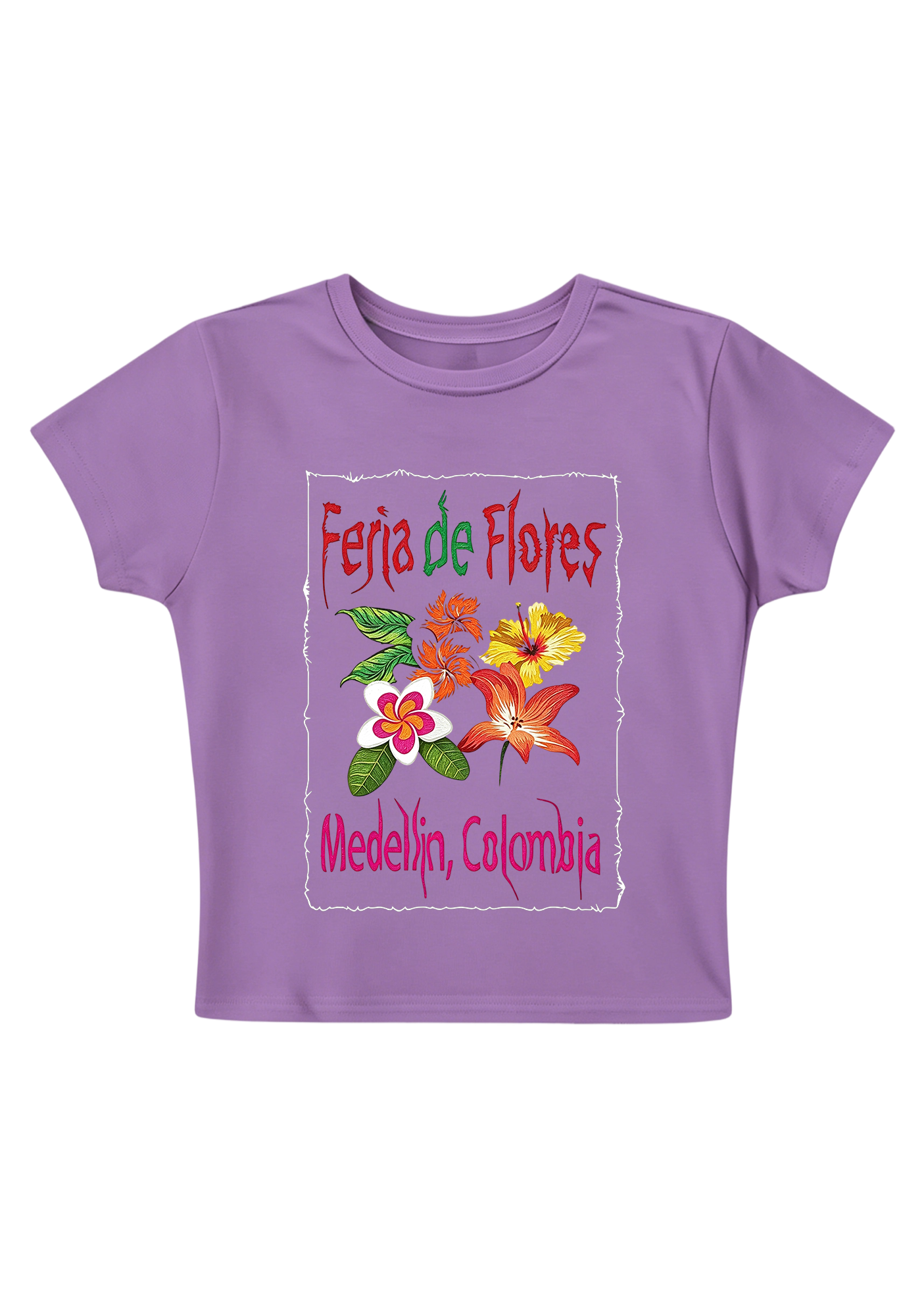 Colombia Floral Fair Graphic Y2K Baby Tee