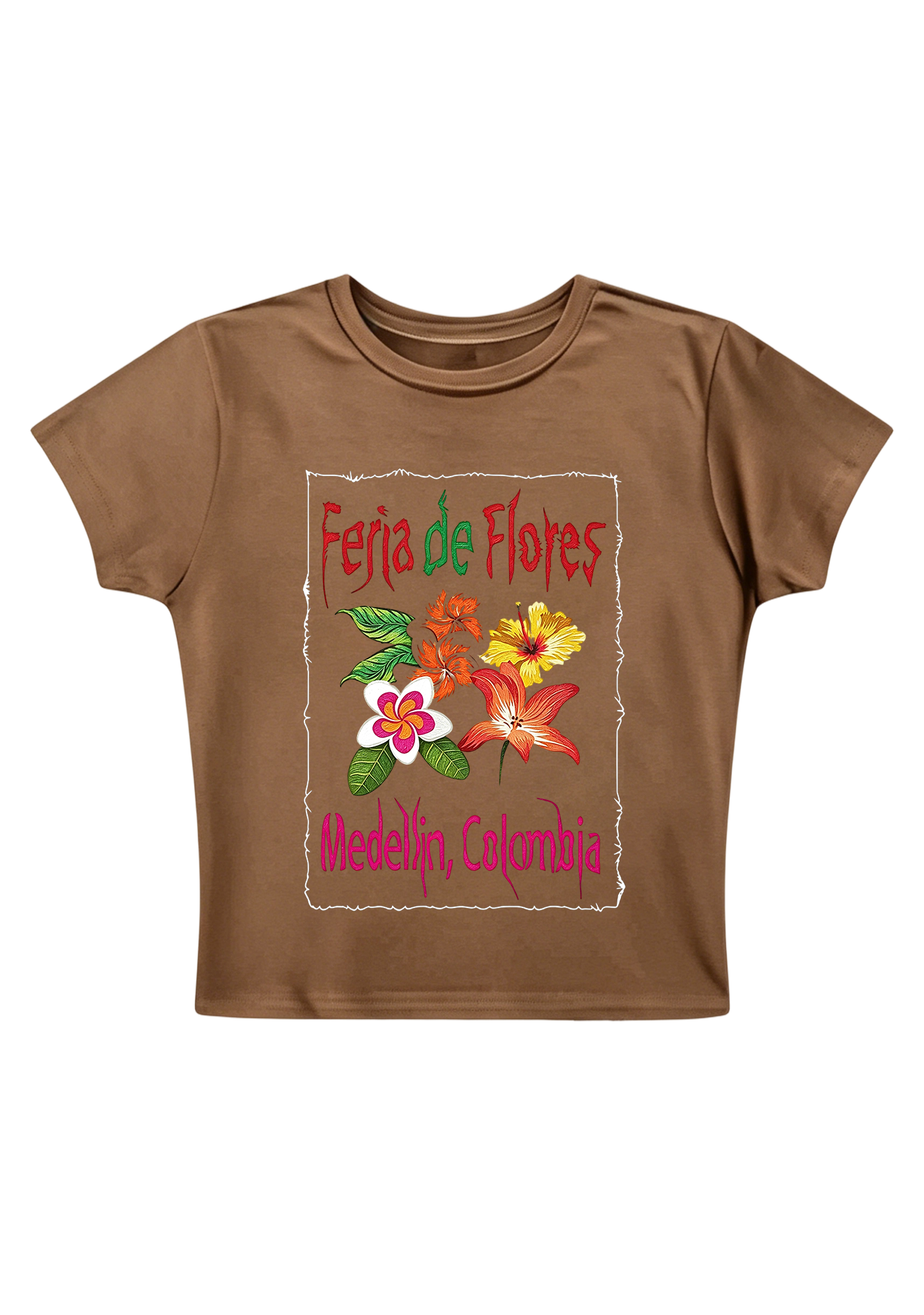 Colombia Floral Fair Graphic Y2K Baby Tee
