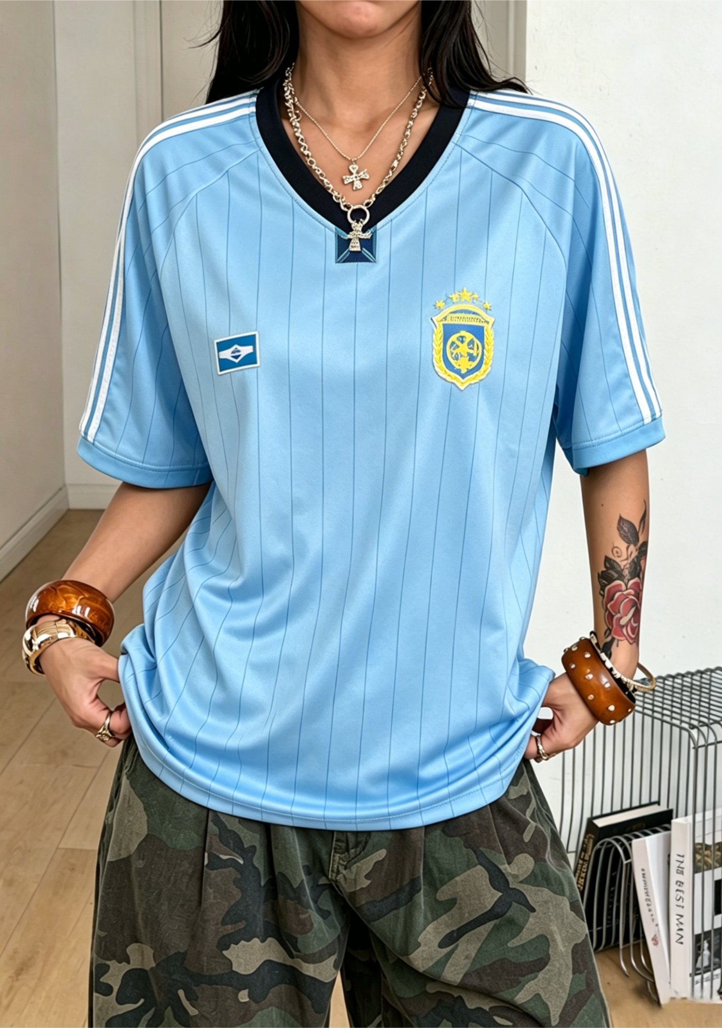 Argentina Baggy Crop Soccer Jersey