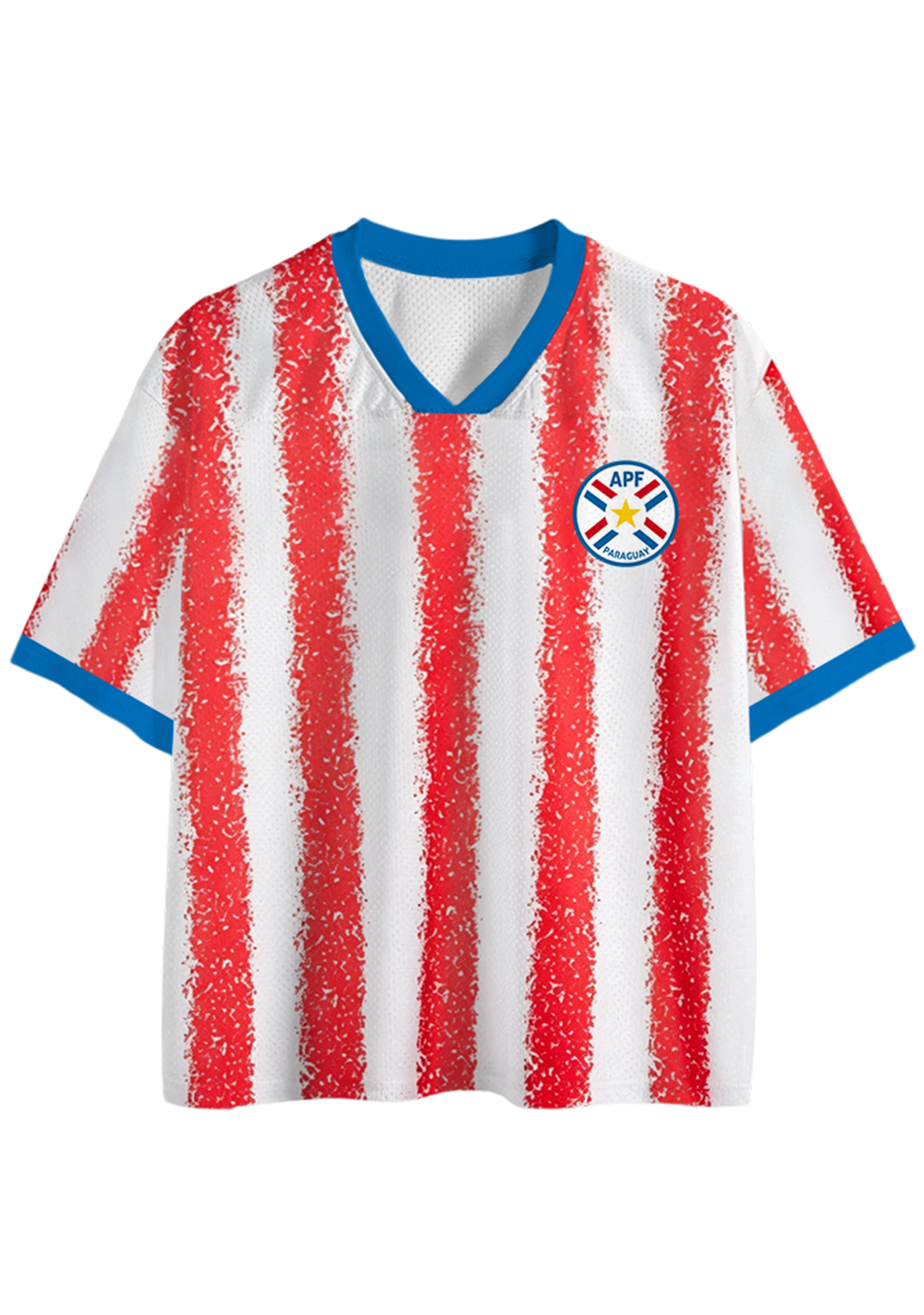 Paraguay Retro Distressed Striped Mesh Jersey Shirts