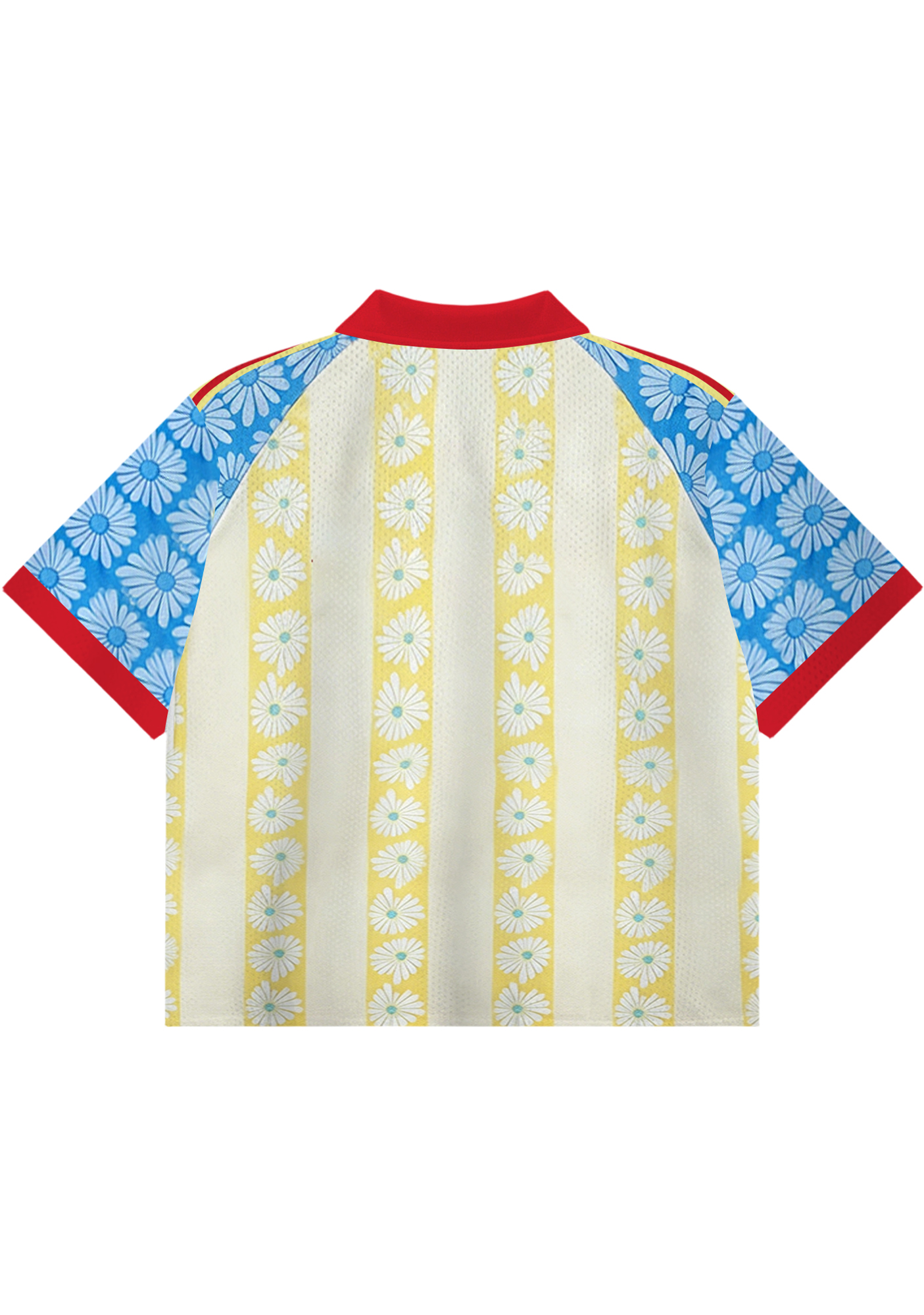 Colombia-Inspired Daisy Cropped Collared Soccer Jersey