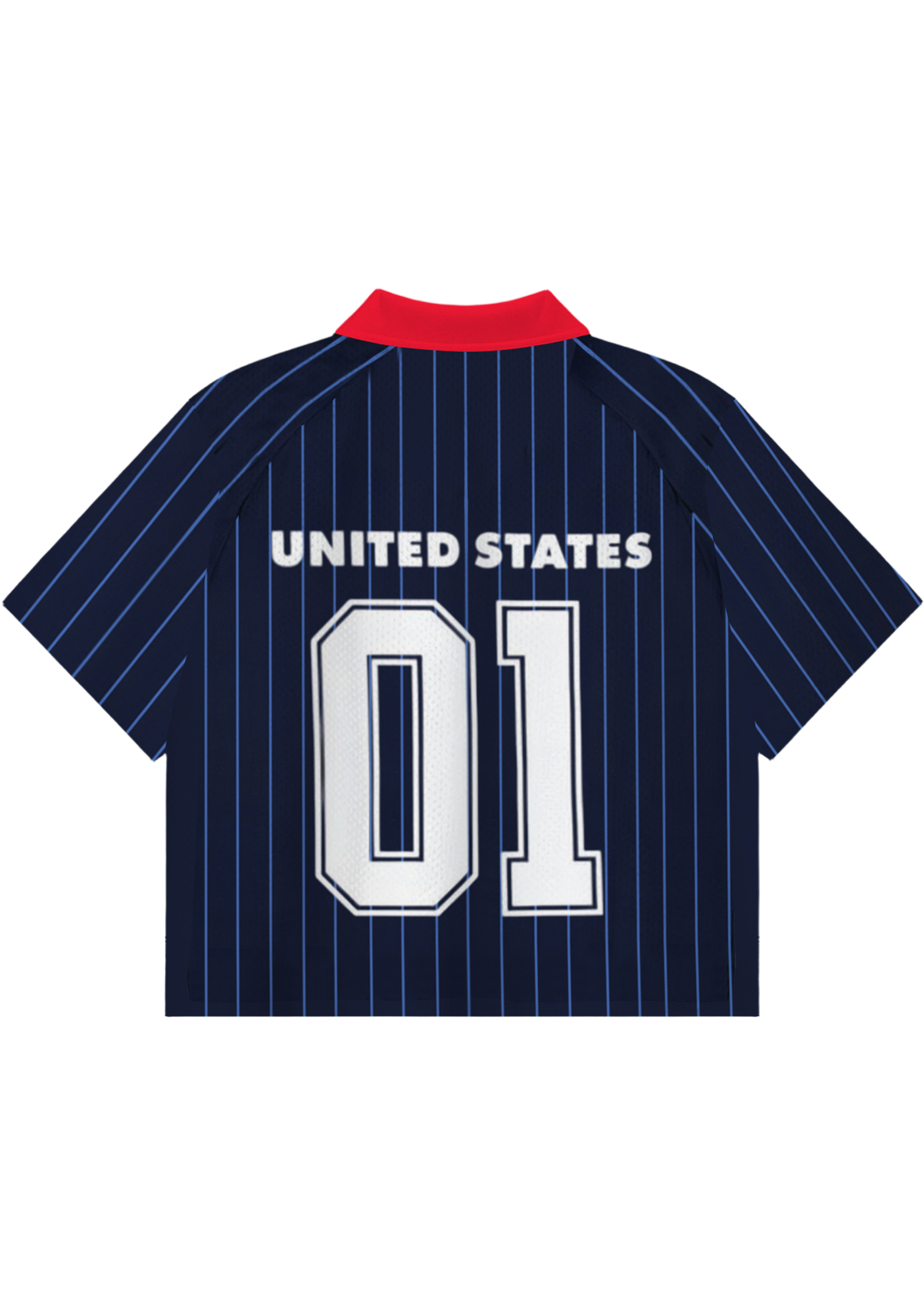 Patriotic USA Three Star Vertical Cropped Collared Soccer Jersey