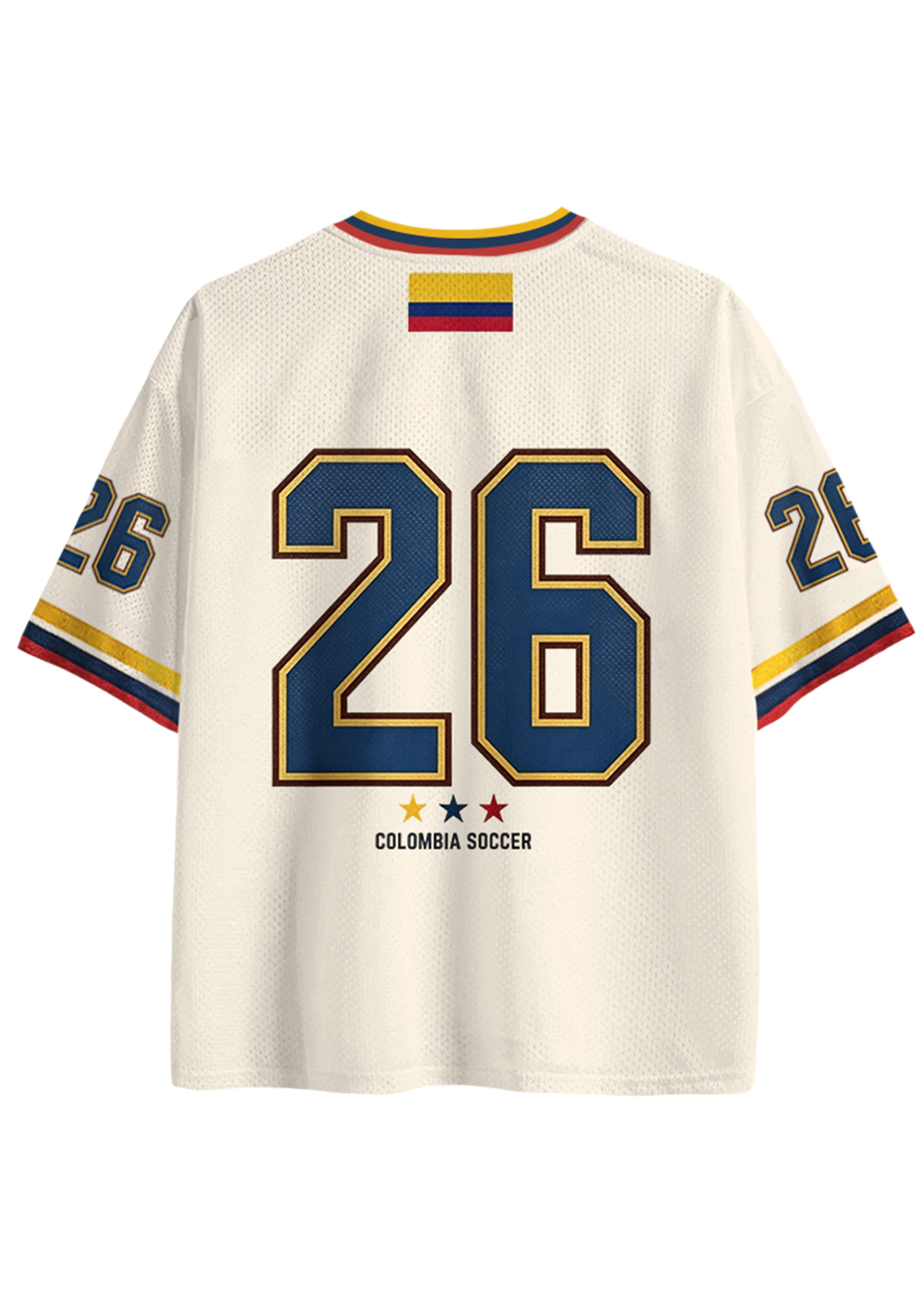 Retro Colombia Soccer Crest Striped Mesh Jersey Shirts