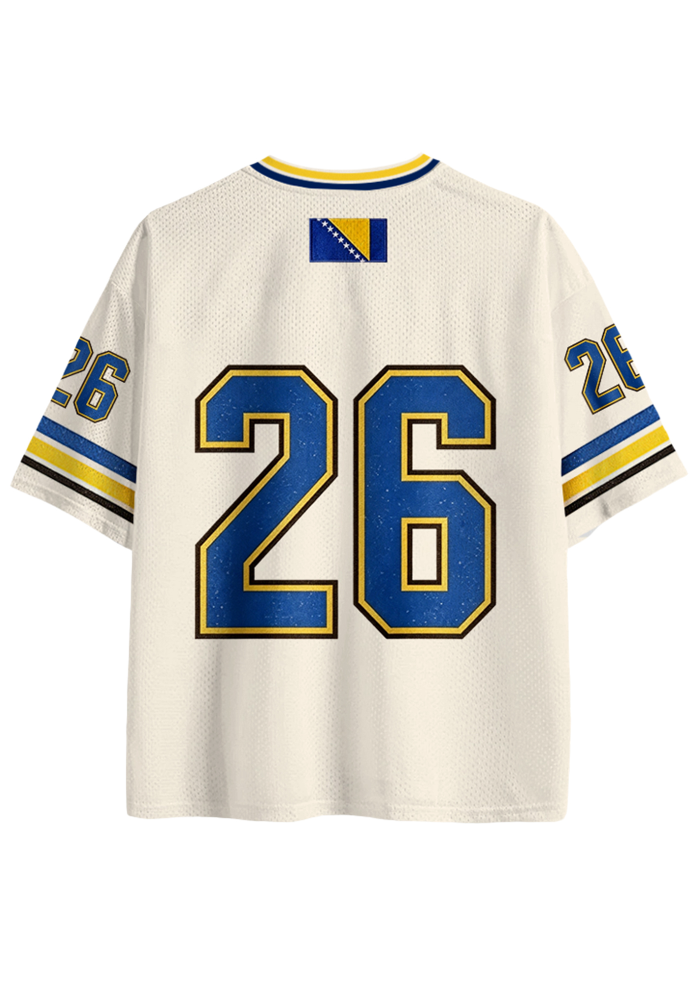 Retro Bosnia Striped V-Neck Mesh Jersey Shirts