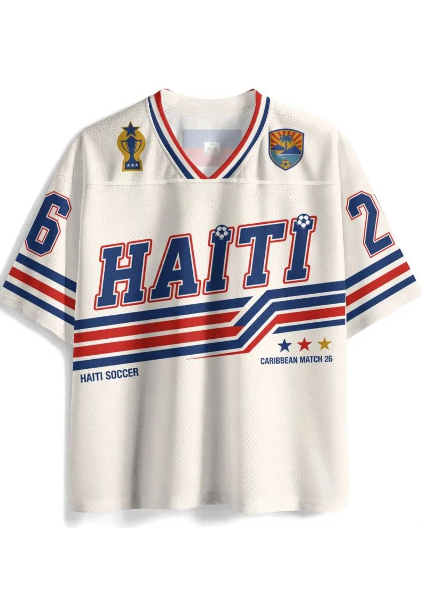 Haiti Caribbean Match 26 Mesh Jersey Shirts