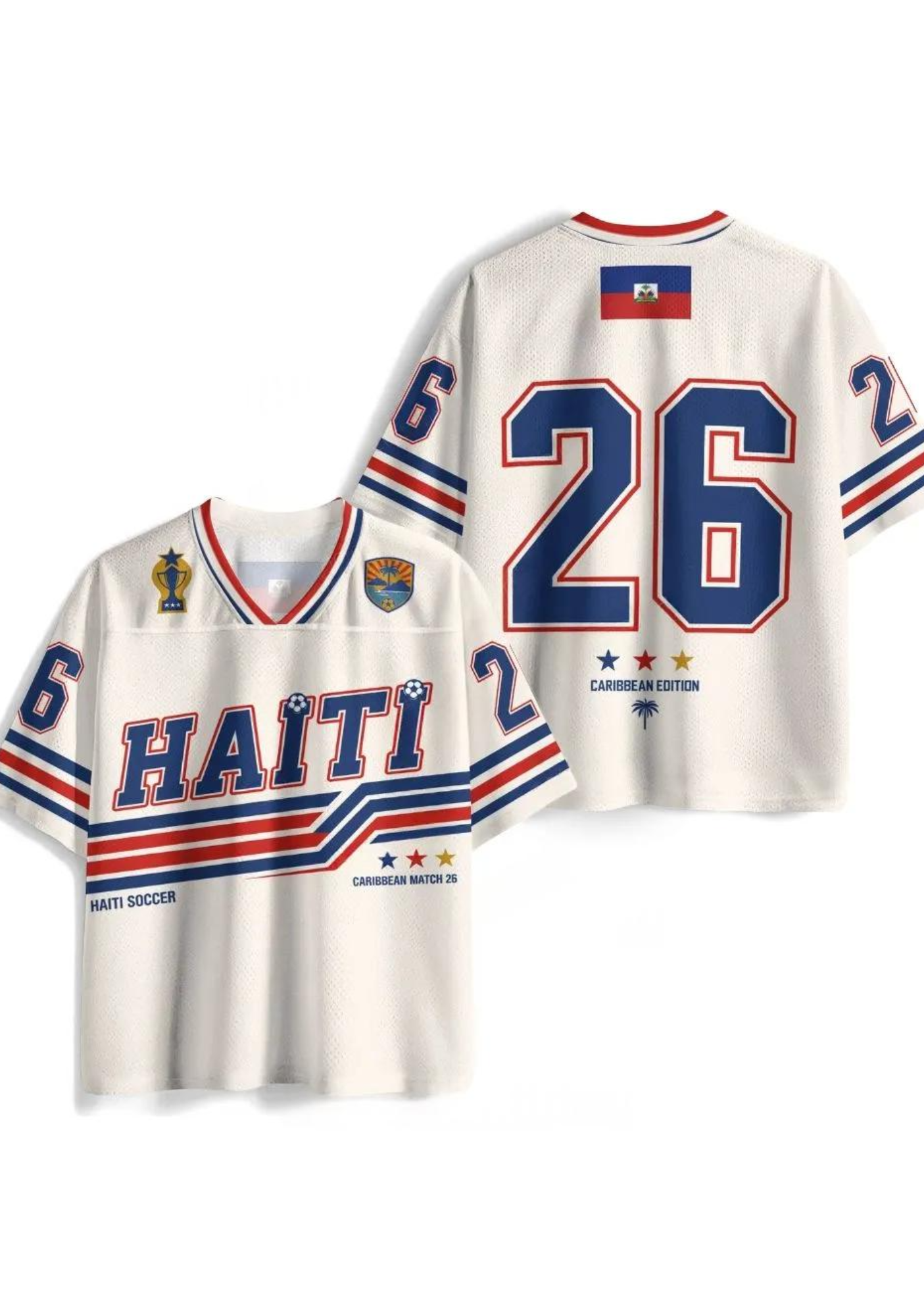 Haiti Caribbean Match 26 Mesh Jersey Shirts