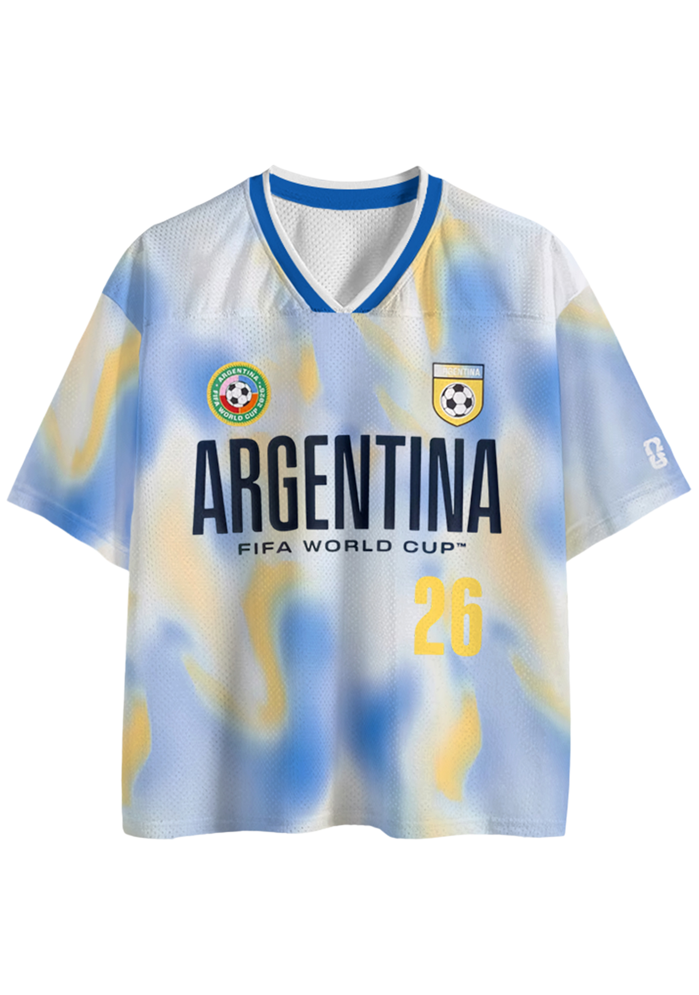 Vintage Tie-Dye Argentina Football Mesh Jersey Shirts