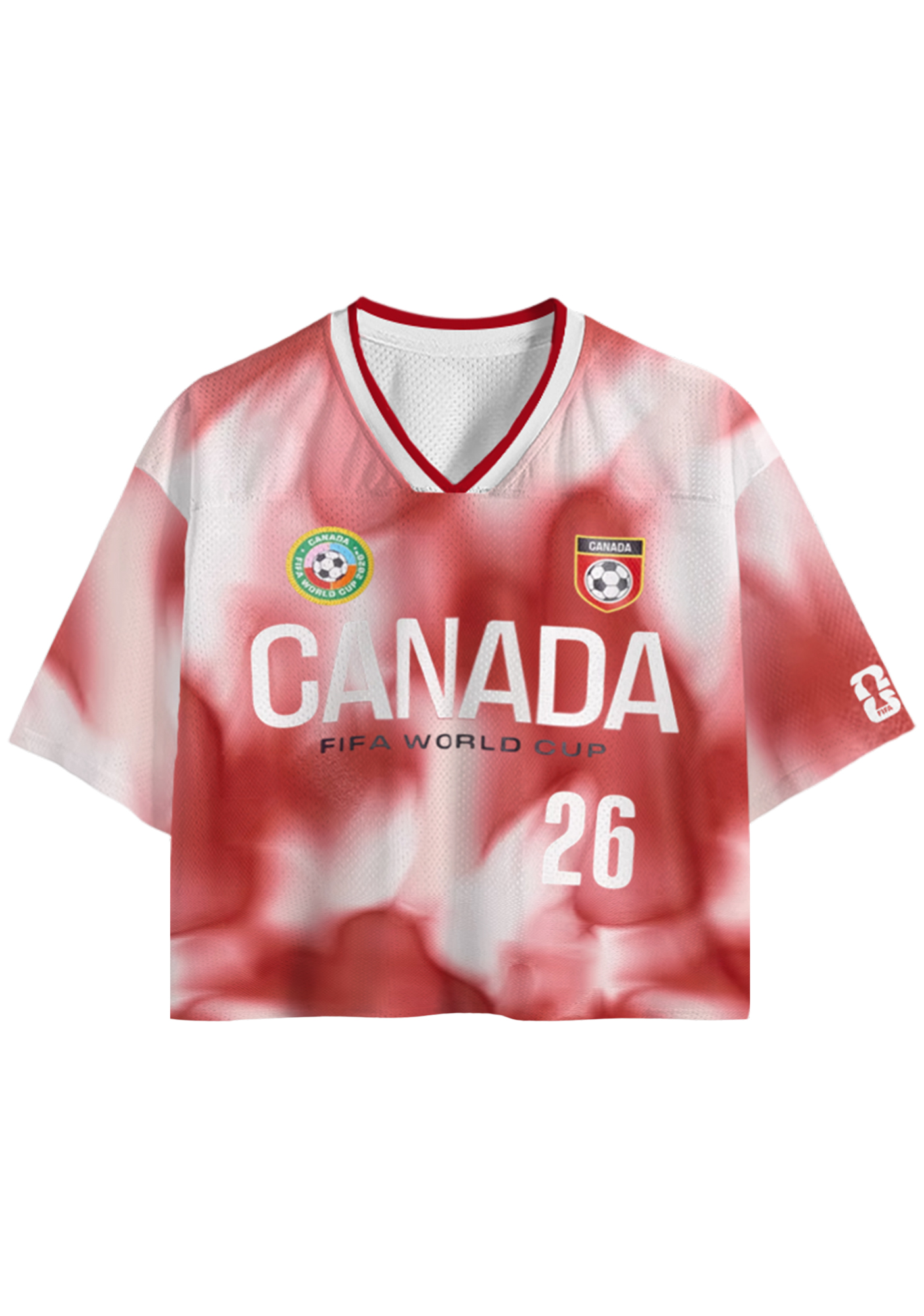 Tie-Dye Canada 2026 World Cup Cropped Mesh Jersey Shirt