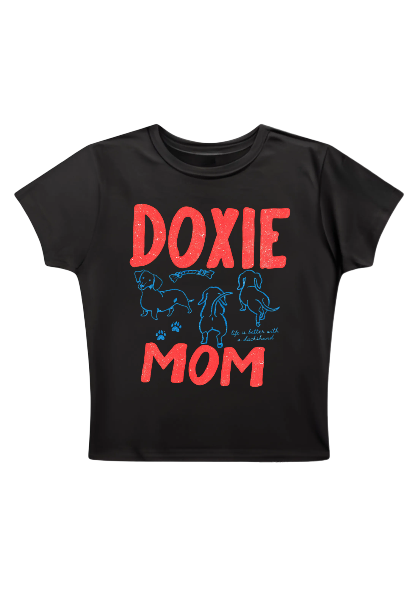 Doxie Mom Y2K Baby Tee