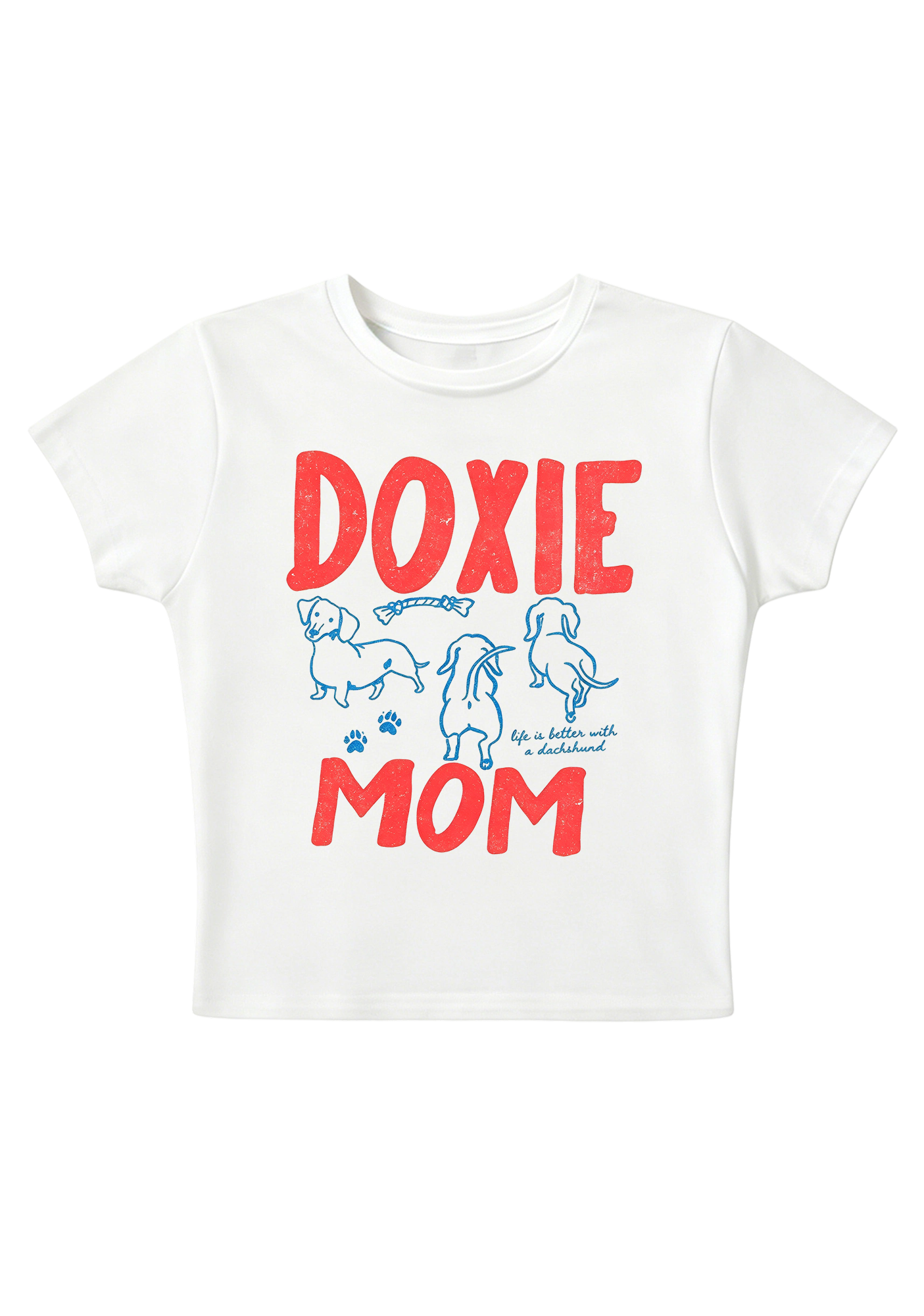 Doxie Mom Y2K Baby Tee