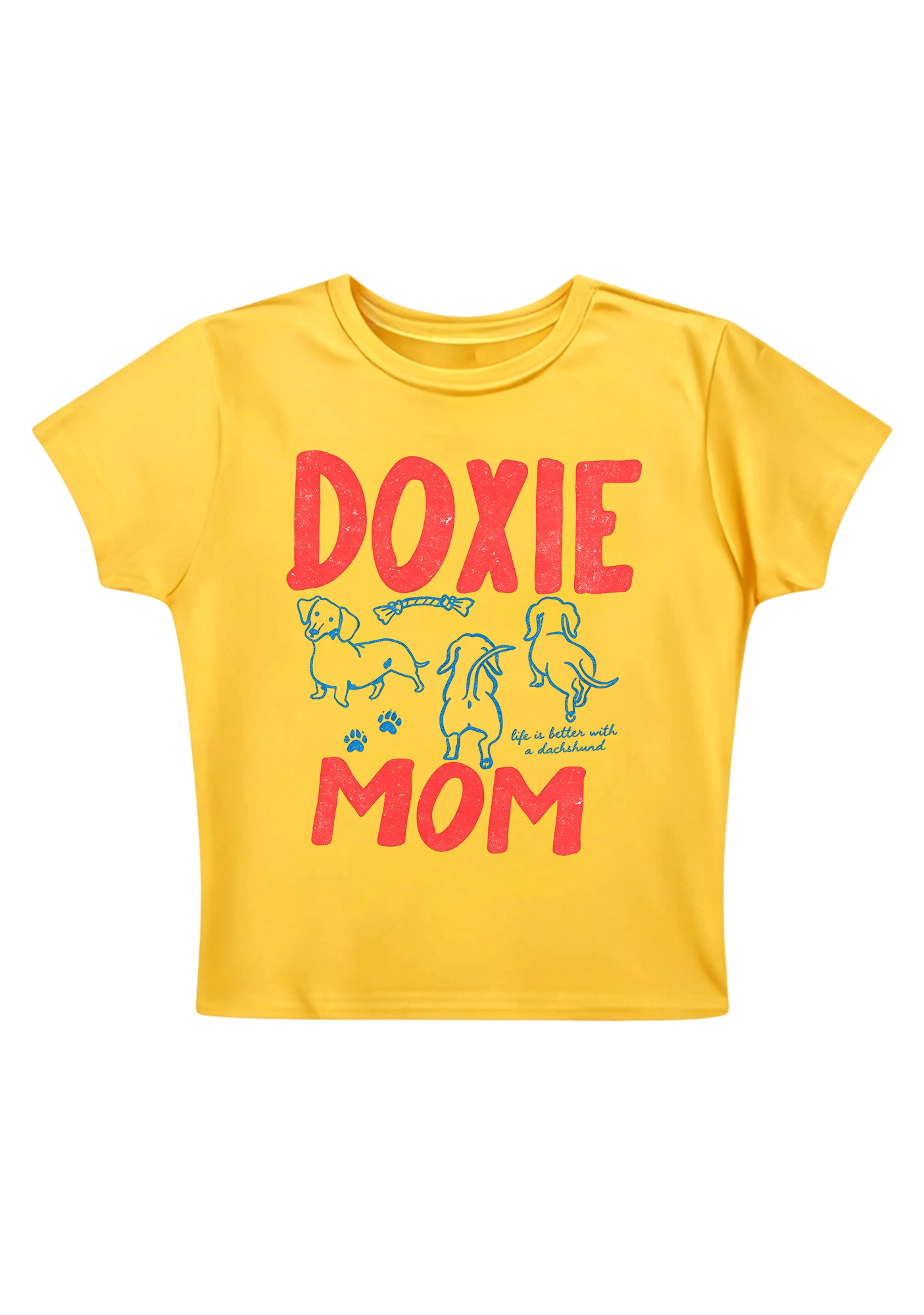 Doxie Mom Y2K Baby Tee