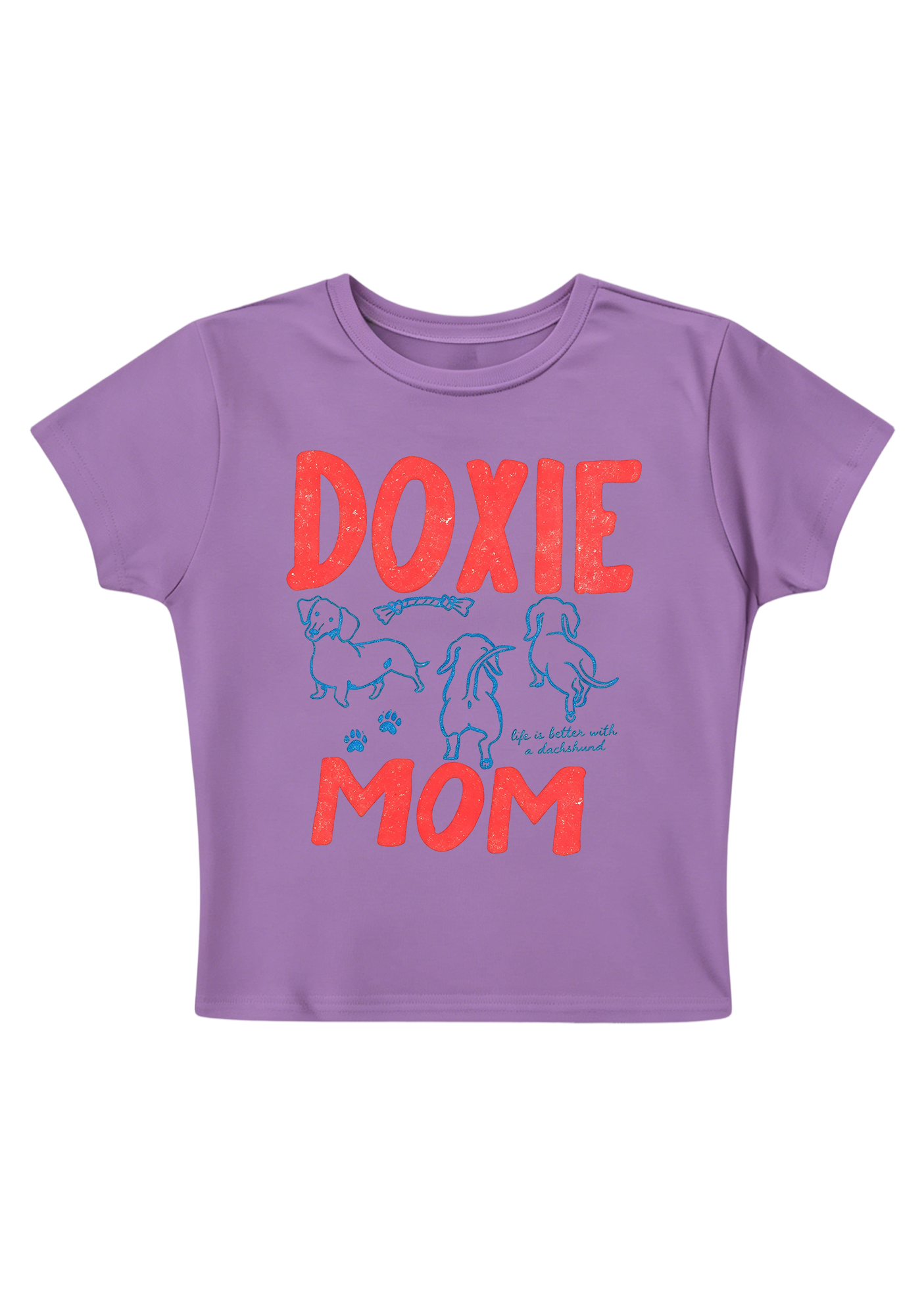 Doxie Mom Y2K Baby Tee