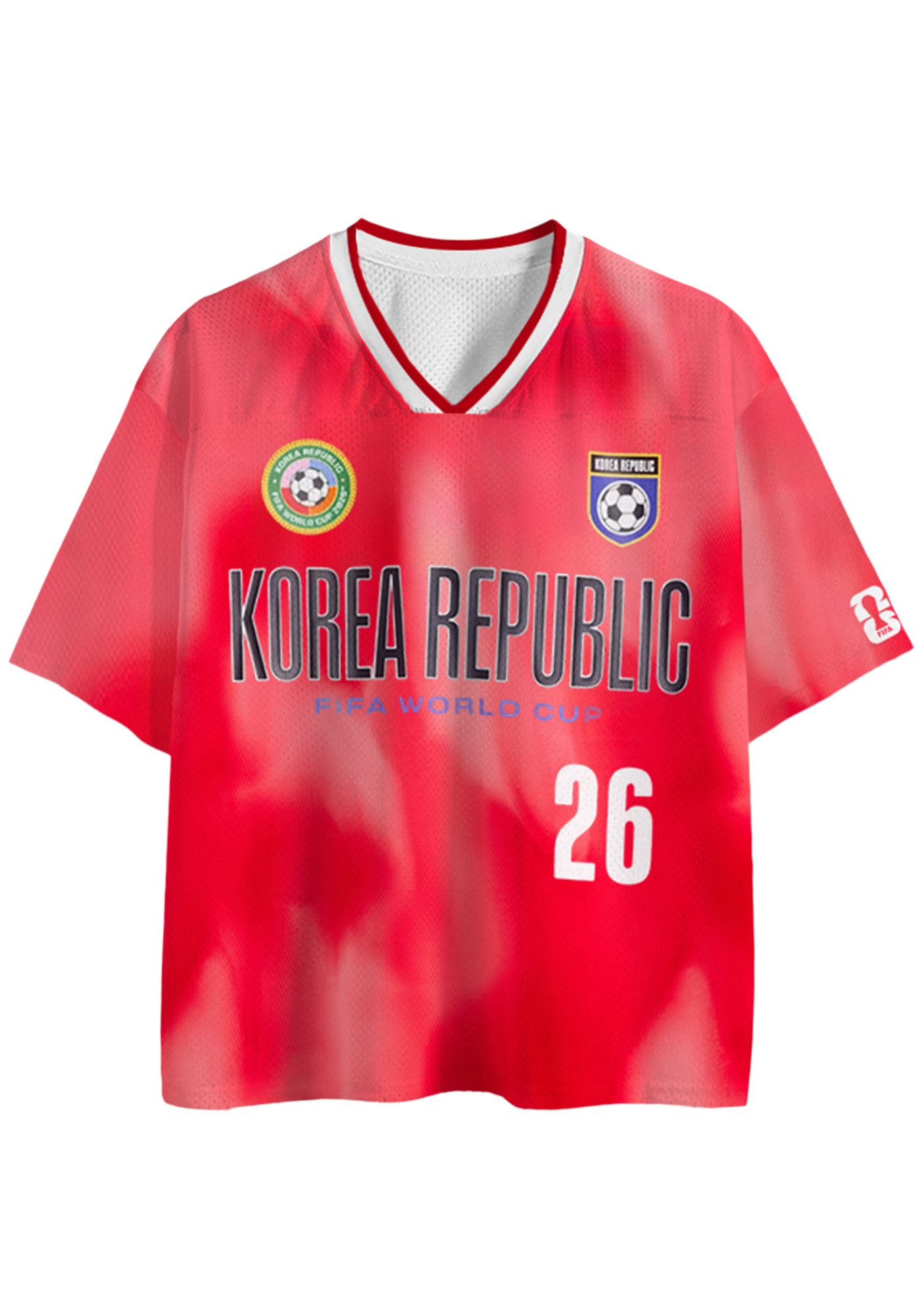 Red Tie-Dye Korea Republic Mesh Jersey Shirts