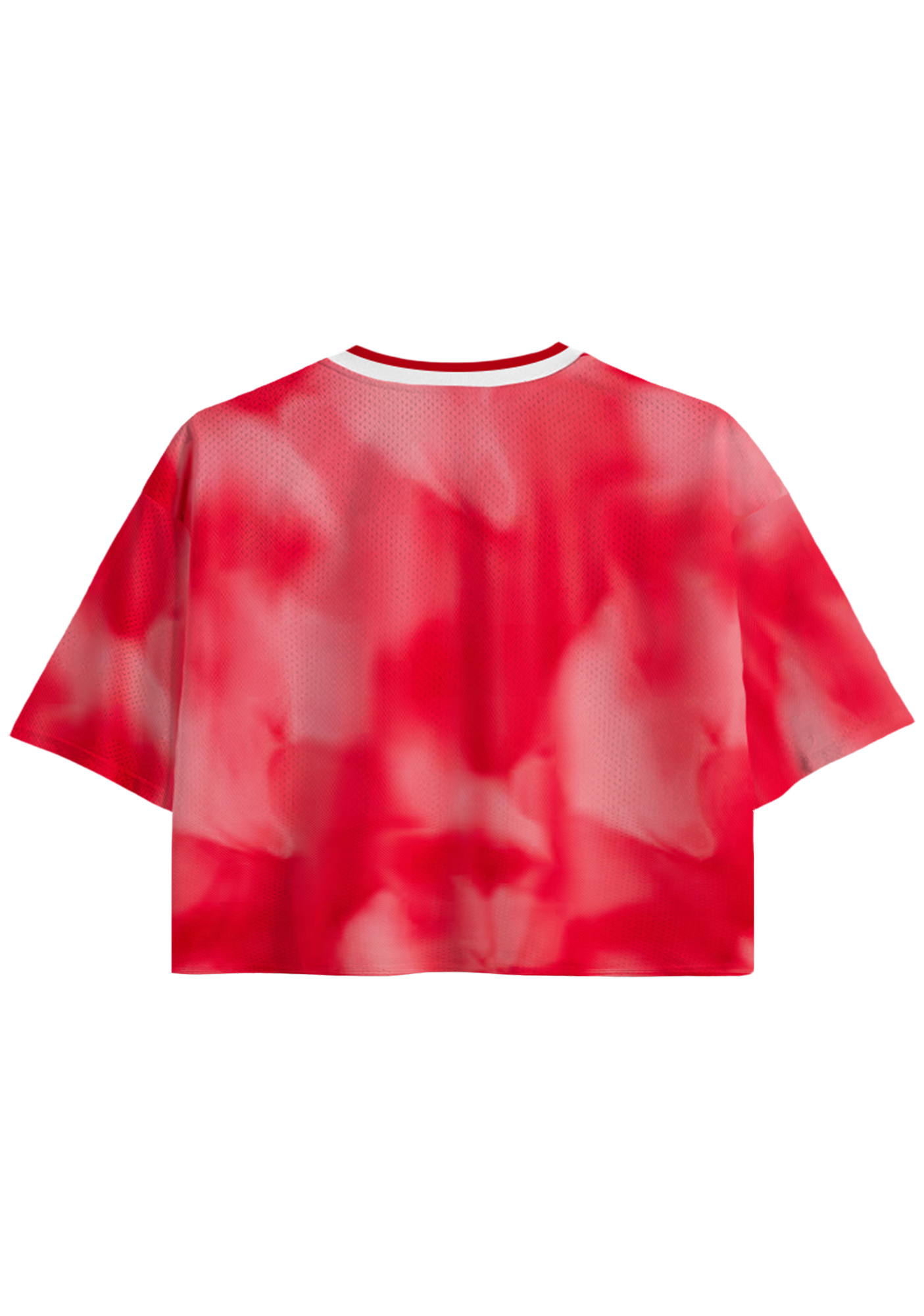 Red Tie-Dye Korea Republic Cropped Mesh Jersey Shirt