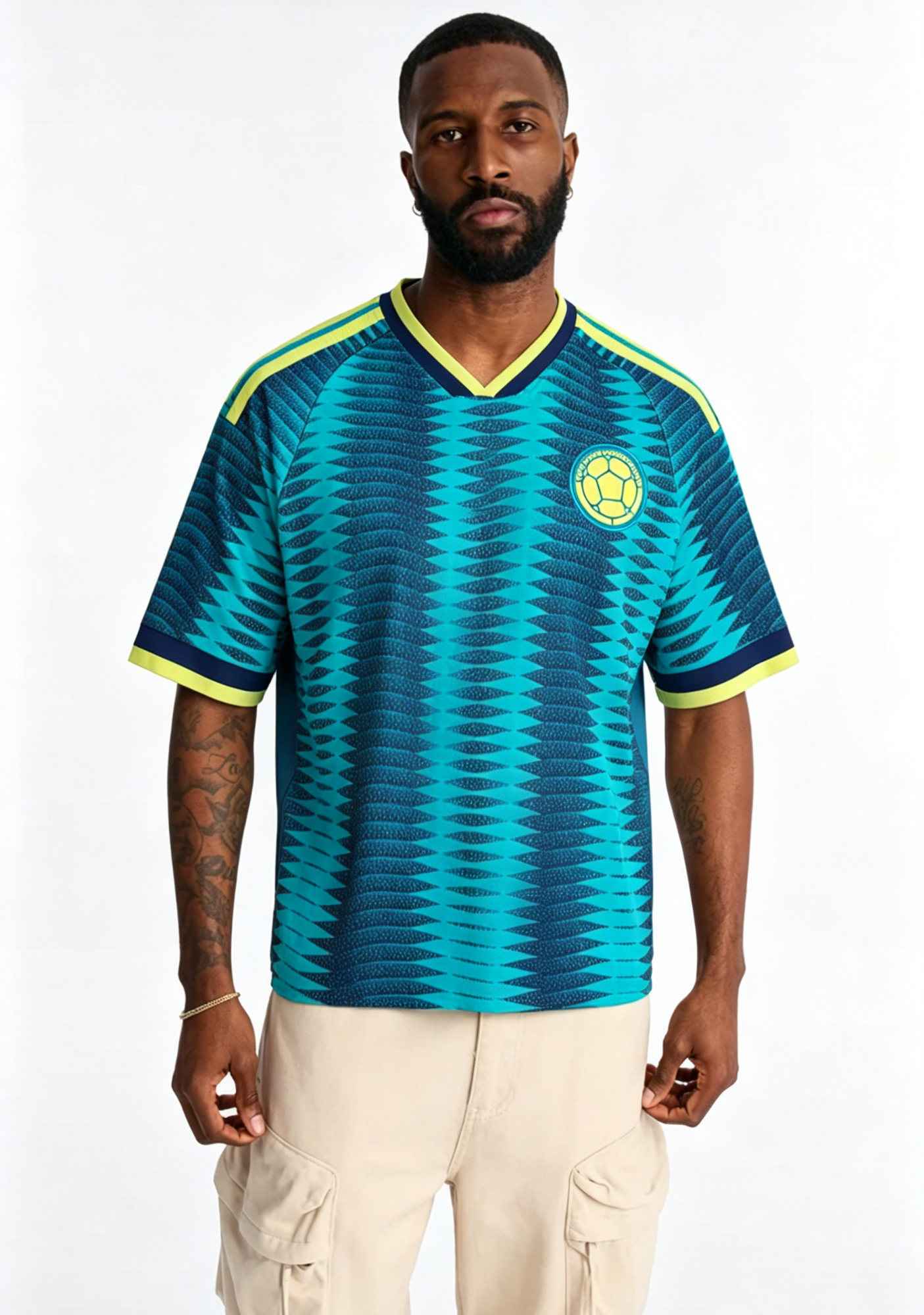 Gradient Teal Mesh Jersey Shirts