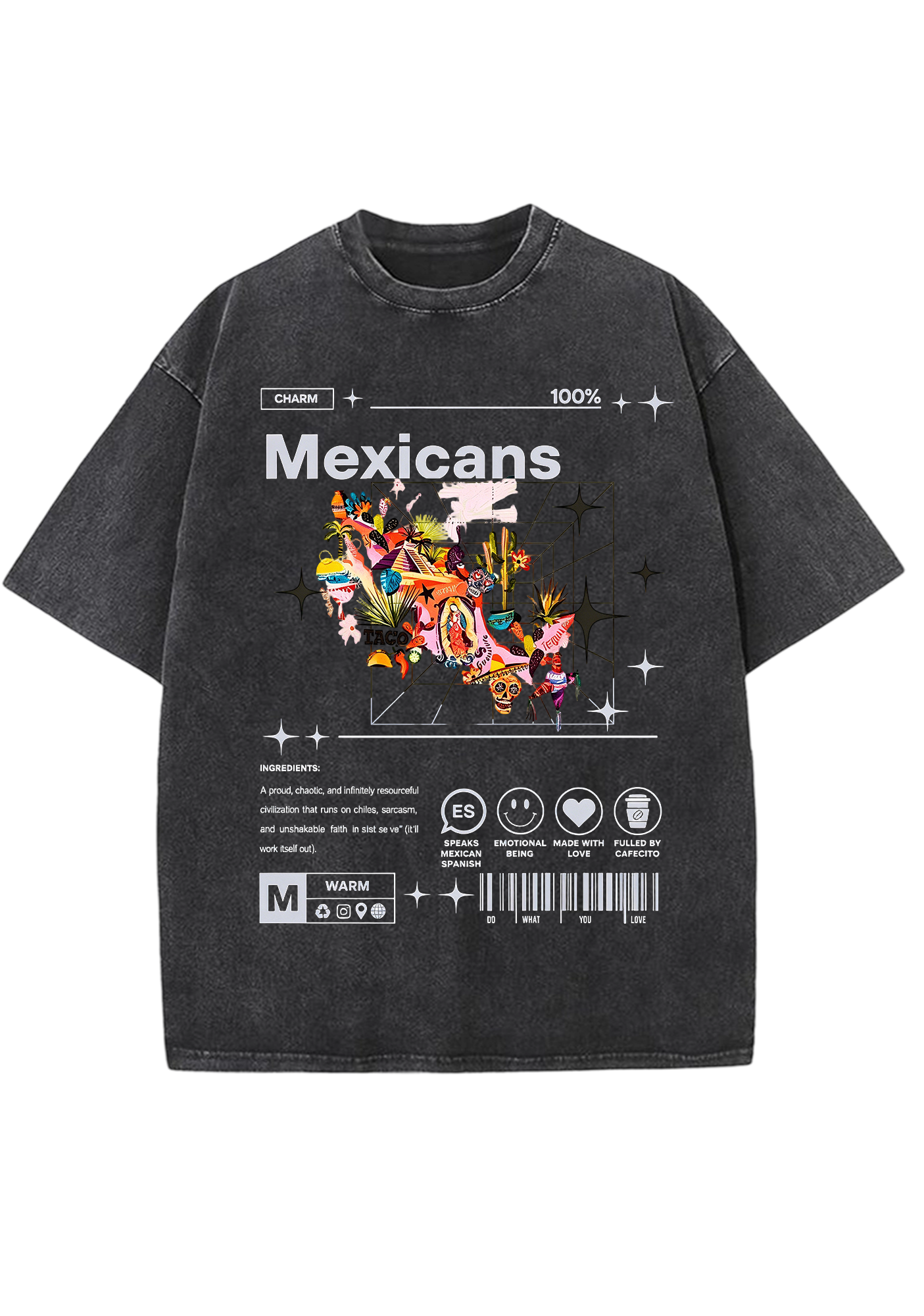 Mexicans Tech Grid Folk Culture Washed Tee