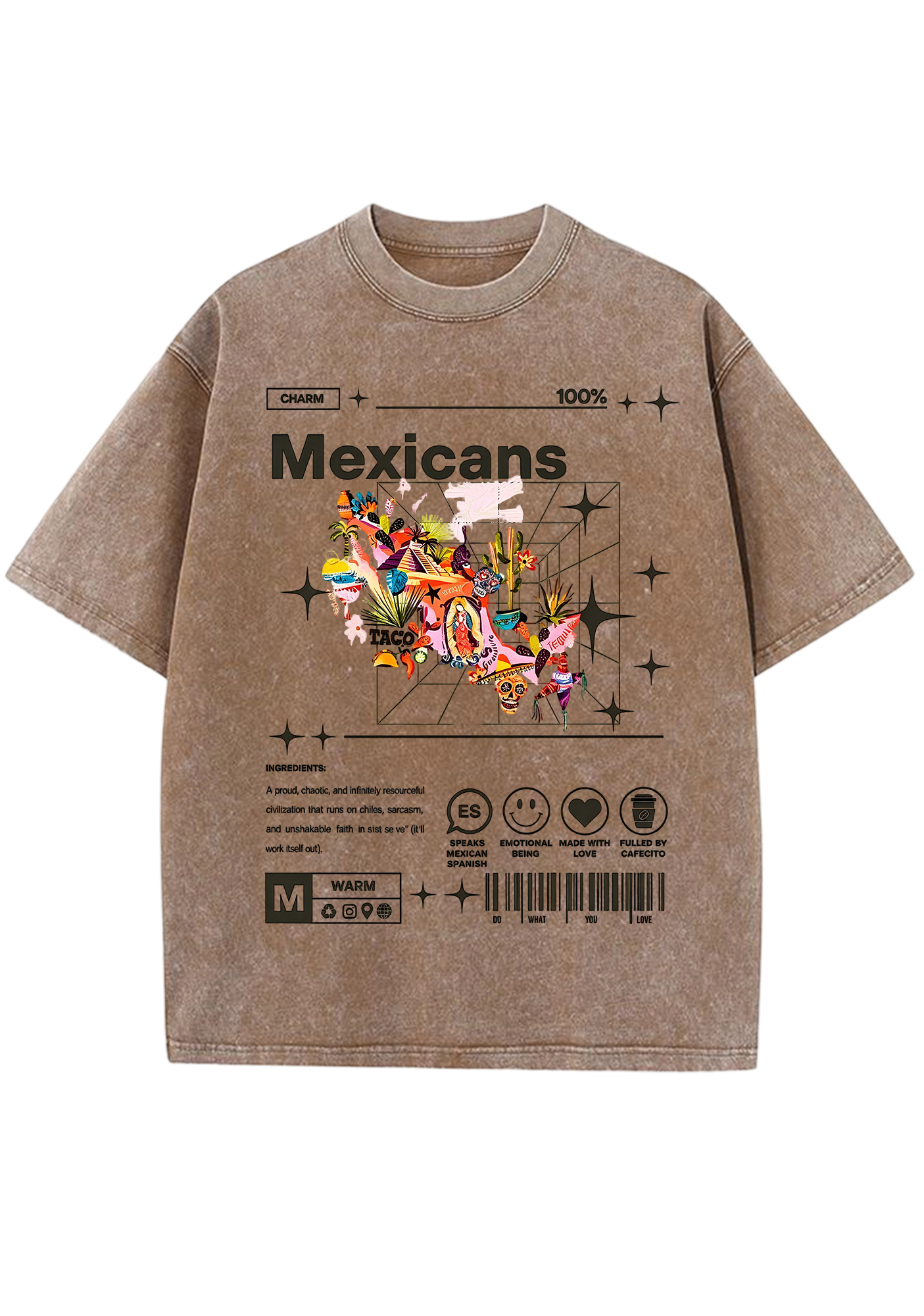 Mexicans Tech Grid Folk Culture Washed Tee